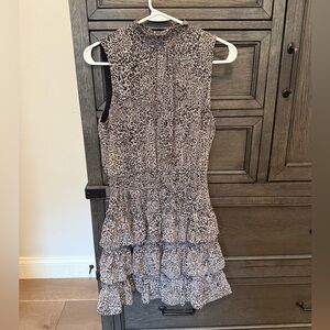 STATE Black and White Animal Print Mini Dress